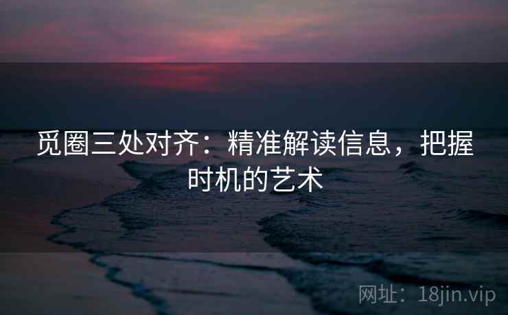觅圈三处对齐：精准解读信息，把握时机的艺术
