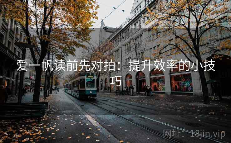 爱一帆读前先对拍：提升效率的小技巧