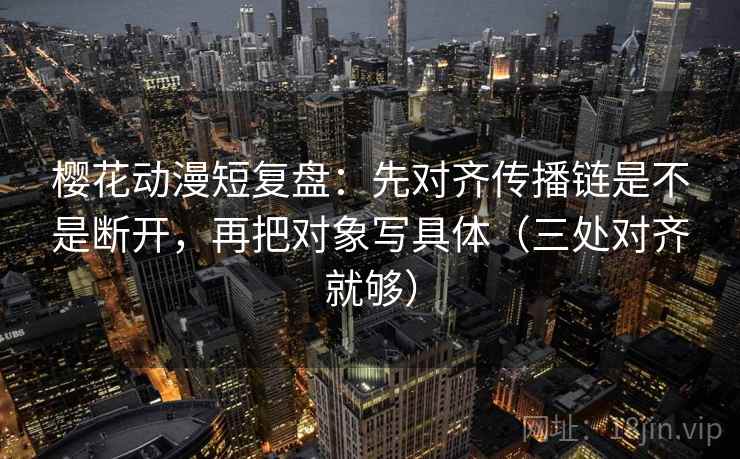 樱花动漫短复盘:先对齐传播链是不是断开,再把对象写具体(三处对齐就够) 樱花动漫短复盘:先对齐传播链是不是断开,再把对象写具体(三处对齐就够)