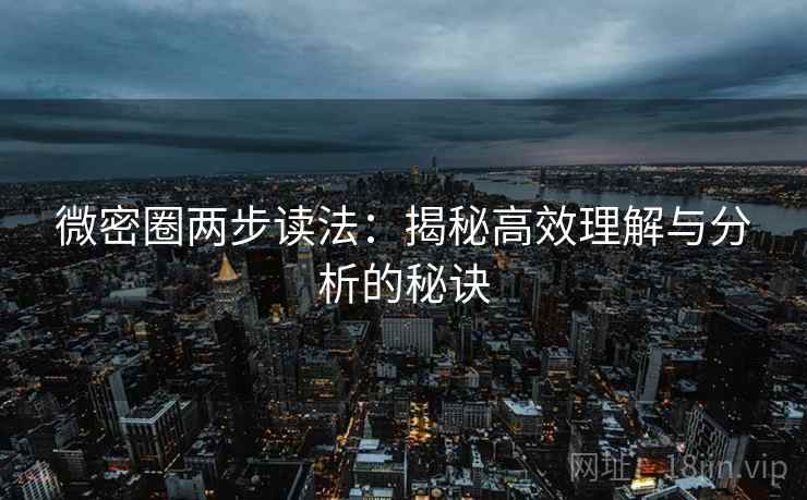 微密圈两步读法：揭秘高效理解与分析的秘诀